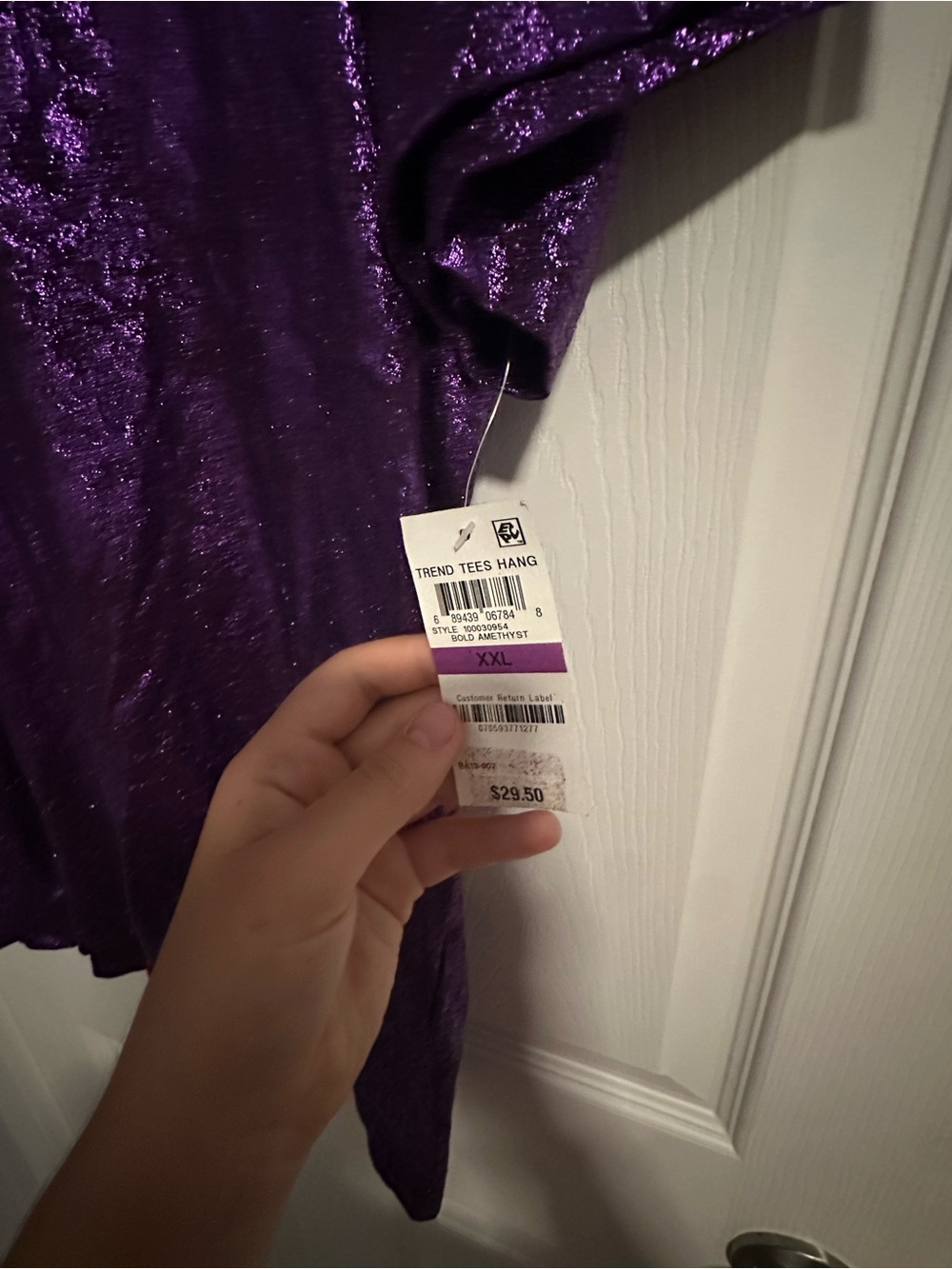 INC International Concepts Shimmery Violet V-Neck Top - Picture 4 of 7